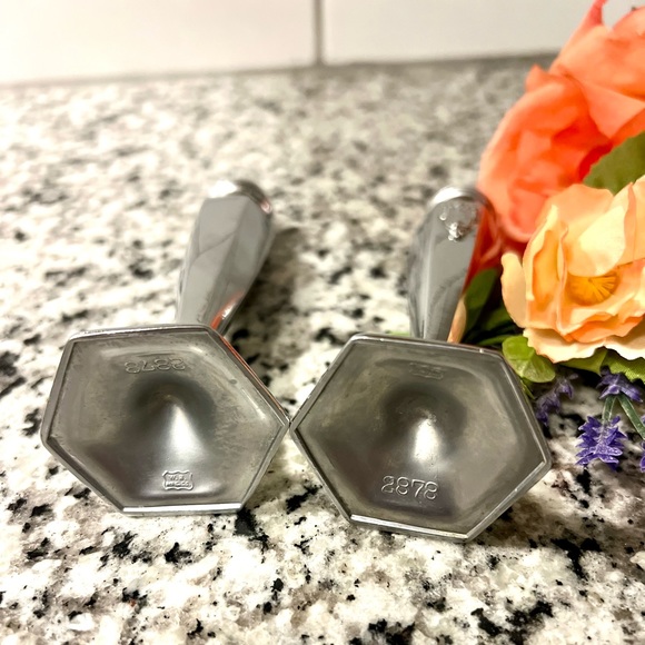 Weidlich Bros Mfg Co Silver Plate Salt & Pepper Shakers Set Antique Vintage Deco - Picture 6 of 7